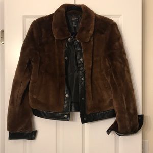 NWT Faux Fur Moto Jacket